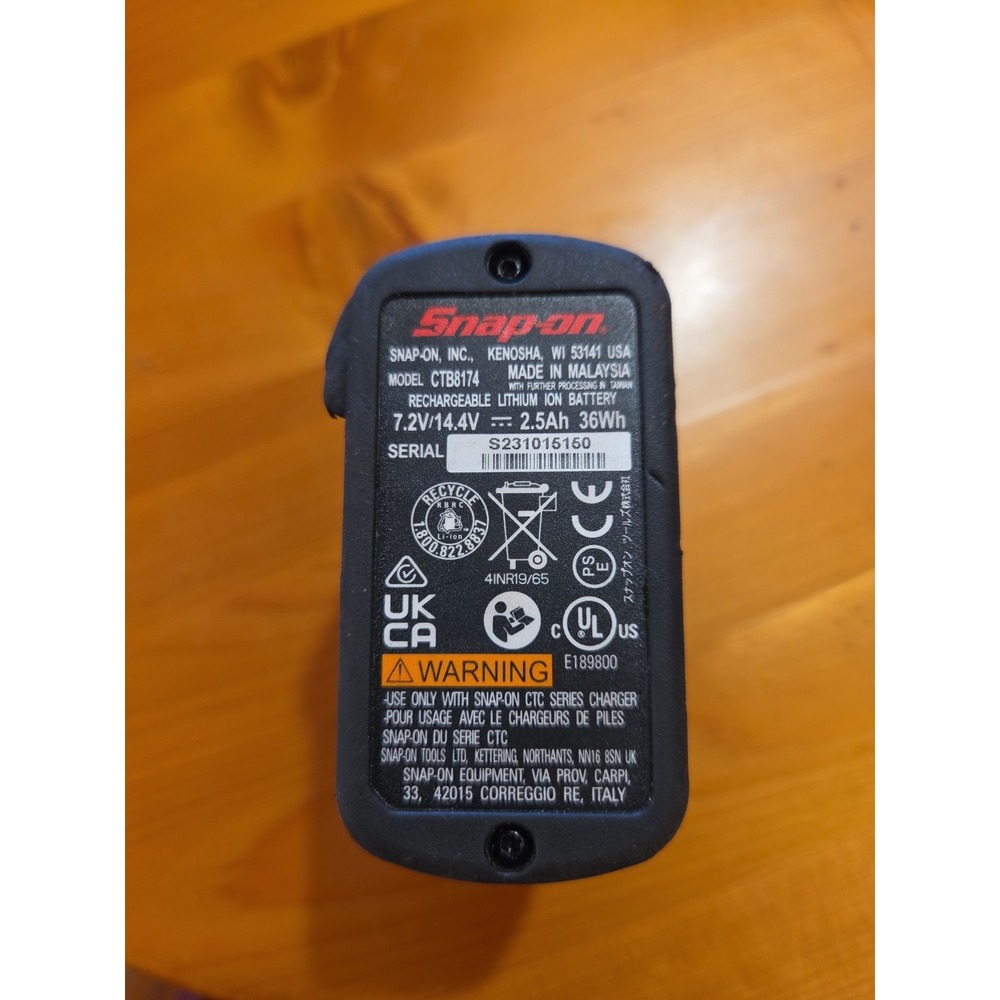 Snap-On 7.2V/14.4V - 2.5 Ah MicroLithium Battery CTB8174